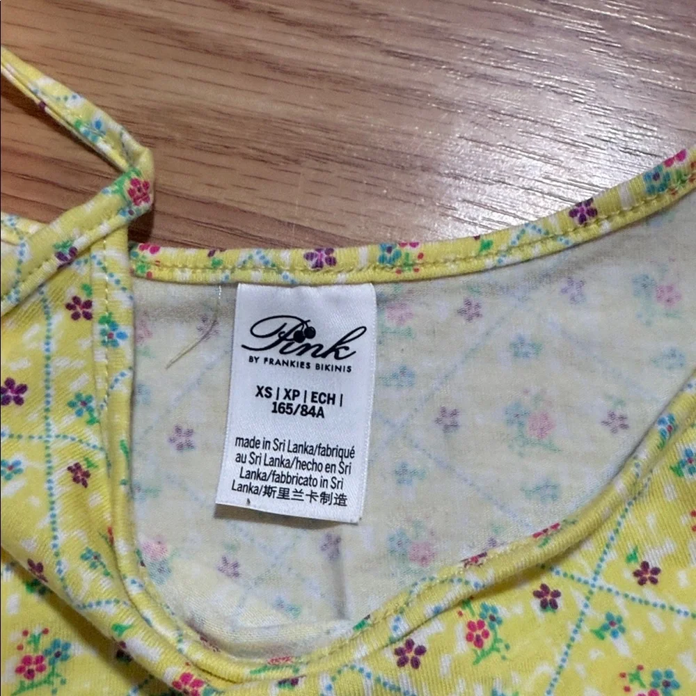 PINK Victoria's Secret by Frankies Bikinis Yellow Patterned Pajama Set - Picture 6 of 7